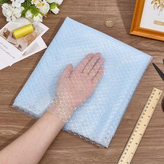 MAYJOYDIY Mermaid Scale Mesh Fabric 2.1 Yards Blue Sheer Costume Sewing