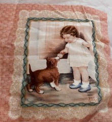 VTG Bessie Pease Gutmann Flannel Panel Four 10”x12” w/ Poly Batting 21½” x23½”