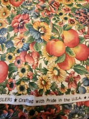 Concord Fabric The Kesslers HTF Fruit & Flowers VTG Cotton Fabric 2.75 Yrds X 46