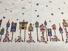 Daisy Kingdom Fabric HOME TWEET HOME Border Print 1/2 yd Birdhouse Birds