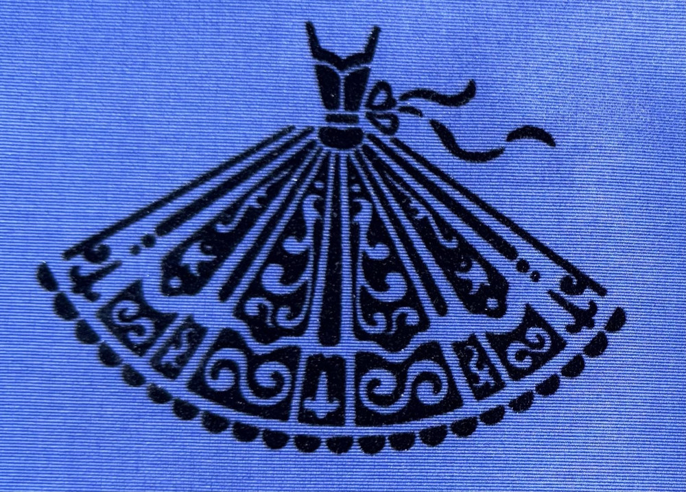 Black Princess Party Dress Textured Pattern Blue Fabric 58×80” Cotton Upholstery