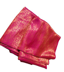 Ethnic Fabric Pink Dress Material Sewing Brocade Silk Decor 2Y Indian Fabric 42″