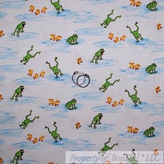 BonEful FABRIC FQ Cotton Quilt Blue White Cloud Sky Hot Air Balloon Star America