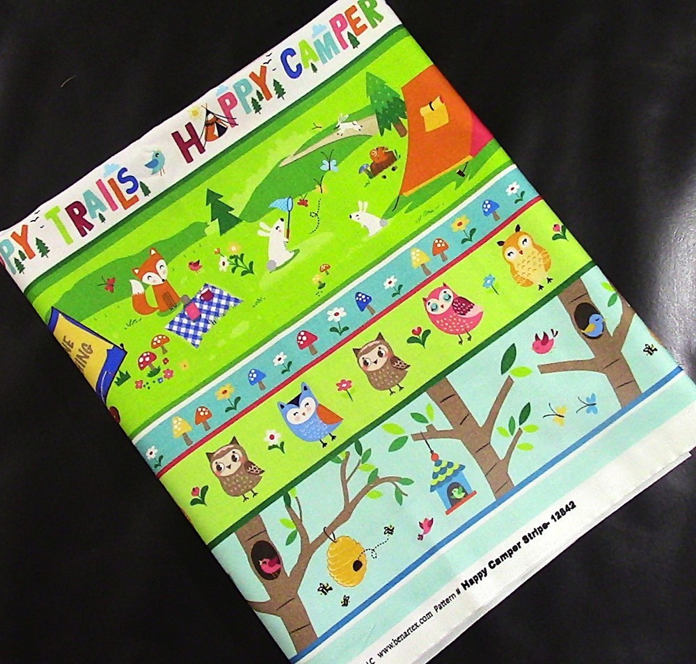 One 2 Yard Cut – Happy Camper – Quilting, Sewing – 100% Cotton 5600