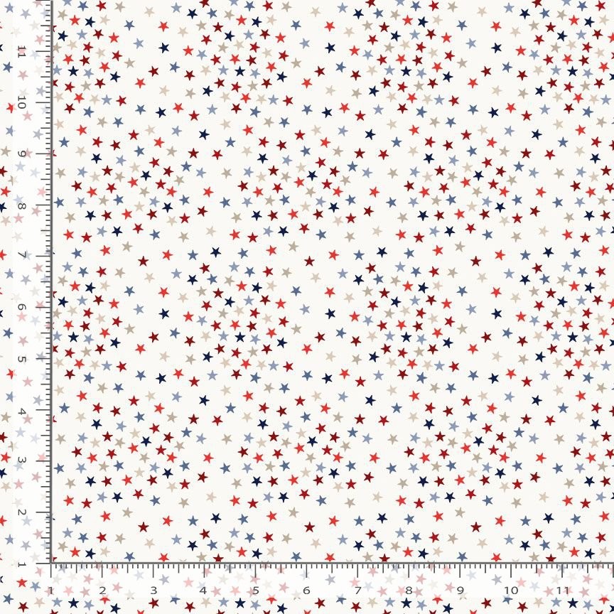Patriotic Fabric | Path to Freedom Stars White Red Blue Timeless Treasures YARD
