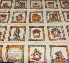 Dianna Marcum FALL HARVEST PUMPKIN Fabric 20 Panels/Blocks ea 6.5″ X 6.5″ QUILT