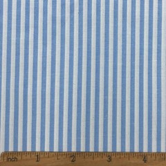 1/8″ Light Blue and White Striped Fabric Lightweight Polycotton 57″W x 36″L