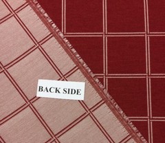 BALLARD DESIGNS WINDSOR CRIMSON RED SUNBRELLA CHECK FABRIC 2.1 YARDS 54″W
