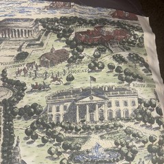 Vtg HTF MONTICELLO DC Toile Bloomcraft Arvale Rogers Upholstery Fabric 57”x28”