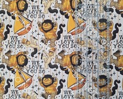 100% Cotton Woven Novelty Fabric Where Wild Things Are By The 1/4 Yard 9×56