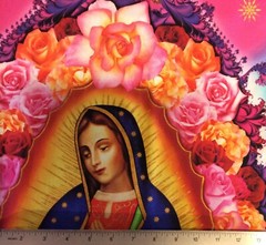 RK216 Our Lady of Guadalupe Psychedelic Virgin Mary Cotton Quilt Fabric Panel