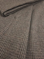 100% Wool Gray Plaid Fabric/Pillows, Crafts, Home Dec USA Made BTY