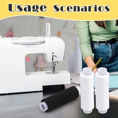 ZMAAGG White Thread for Sewing, Polyester Sewing Thread, 8 Rolls 8 PCS