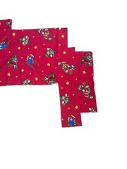 Vintage 1980s Super Mario Bros Nintendo Red Cotton Fabric Scrap Kart Flying