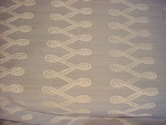 13-7/8 Mulberry FD590 Tunic Stripe Metallic Embroidered Scroll Upholstery Fabric