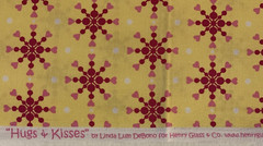 “Hugs & Kisses” Fabric By Linda Lum DeBono For Henry Glass Snowflake Hearts 1+Yd