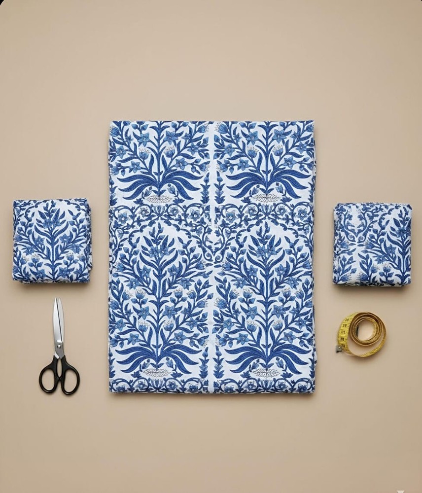 Artisan Floral Cotton Fabric by Yard – Perfect for DIY Sewing and Dress Making