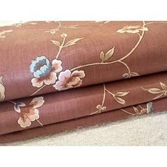 Waverly Div. of Schumacher Screen Print Vat Dye Fabric New 2 large pieces Mauve