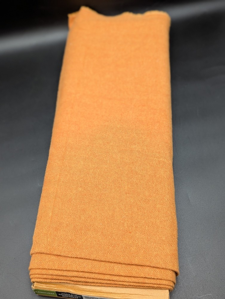 Plaiditudes Fabric Orange Large Herringbone Brushed Cotton 2.6 Yds Soft 44in