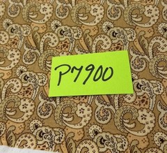 Birds of a Feather Paisley Print 20″x40″ Cotton Fabric Kaye England Tan/Brown