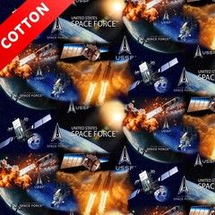 United States Space Force Scenic Cotton Fabric – 44″ Wide – Sold by The Yard