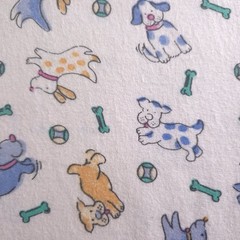Blue and Brown Puppies Flannel Fabric 45″ By The Yard