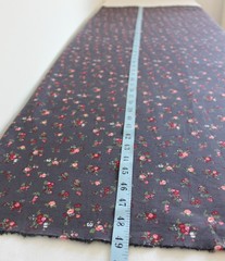 Vintage Charcoal Rose Ditsy Fabric 3 Yards Cotton Blend 49×108″ Cottage Floral