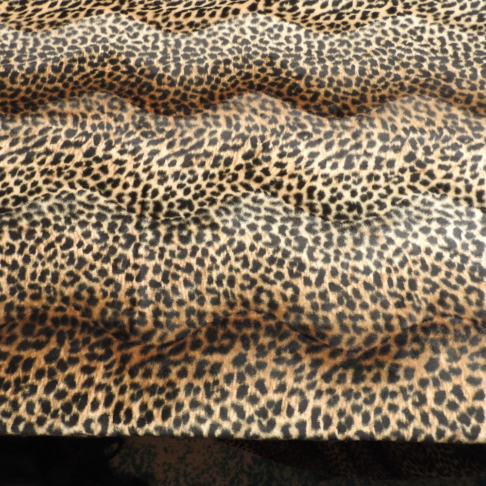 Leopard Cheetah Animal Print Faux Fur Fabric Velboa 2 Piece Craft Lot Irregular