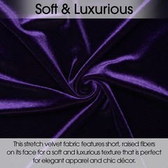 Purple Stretch Velvet Fabric – 60″ Wide – Polyester Spandex – by the Yard