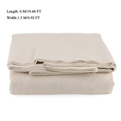 SENJEOK 59 Inch x 6.5 Yards Cotton Linen Fabric, Plain Solid Color Cotton Linen