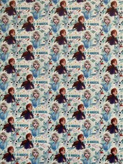 Frozen Elsa and Anna on White Printed Faux Leather 20x30cm