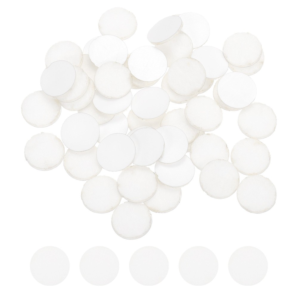 50 Pcs 1/2″ White Adhesive Felt Circles DIY Non-Woven Felt Pads Stickers Dots