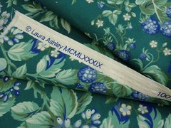 Vintage 1989 Laura Ashley Bramble Green Berry 1.5 yards 48″x54″ Unused Fabric