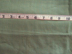 1/2 yd Cotton Fabric Cream & Green Tiny Check