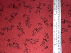 By 1/2 Yd “GLORY GARDEN” House Flag CLOTHWORKS Dark Red Black ~Joined at Hip