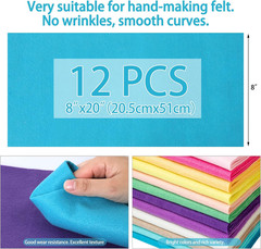 12 Rolls 8″X20″ 1.4Mm Thick Soft Felt Fabric Sheets – 12 Assorted Morandi Colors