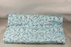 Blue Floral Flower Fabric 30″x30″ Material Scrap Remnant Red Green