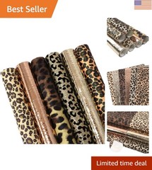 Assorted 6 PCS Leopard Faux Leather Sheets for Stylish DIY Crafts & Accessories
