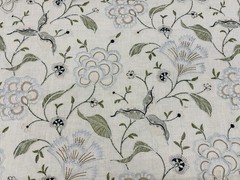 GP & J Baker Jacobean Floral Fabric- Lamorna Embroidery Linen 2.15 yds BF10798.1