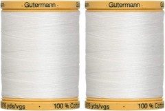 2-Pack – Gutermann Natural Cotton Thread Solids 876 Yards Each – White