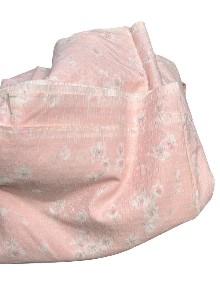 6 Yards VTG Peter Pan Fabrics Pink Floral Pink Green 61” Wide Crinkled READ