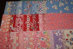 Vintage 85~ 10×10″ Charm Squares 1930s Reproduction Fabric Prints Aunt Grace ++