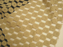 1 of 25 yds Belle Maison Fabric Lace Crochet Bianca Barley beige 54″ x 36″ BTY