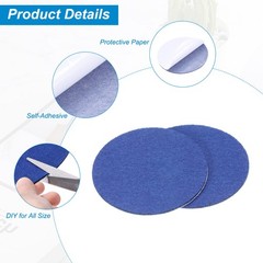 8pcs 3 Inch Round Adhesive Backed Felt for Household Application, Blue