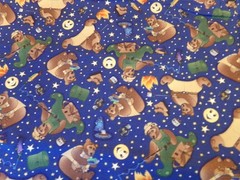 1/2 YD X 44″ VINTAGE “GOING FISHING”/ J SMITH& MILLIGAN COTTON NEW #1589