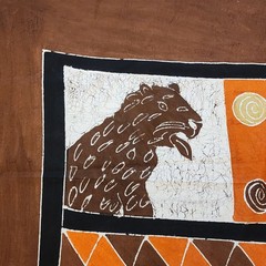 Quilting Craft Fabric Batik Cotton Panel African Animal Safari Themed 82″x60″