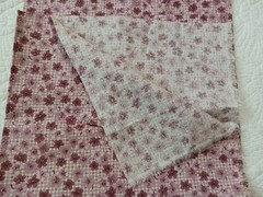 Pretty Feedsack Flour Sack Repreduction Fabric Rosy Pink & Mauve Flowers 22×44″