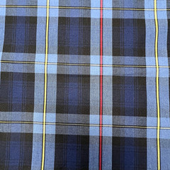 Navy Plaid Check Poplin P/C Uniform 5.5oz Fabric 61″ W Lot 2 Yards & 27″ for $13