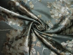 Romo Sakuya Gunmetal Silk Wool Blend Jacquard Curtain Fabric PM