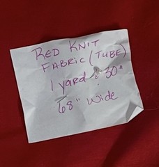 Knit Fabric Red Tube 68” Wide X 1 Yard & 30” (66”) New, VTG but Unused.